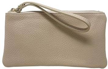 Pochette con cinturino da polso Borsa Donna in Pelle Dollaro (Beige)
