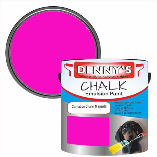 Premium Interior Wall & Furniture Chalk Paint – Carnation Charm Magenta – Rich Matt Finish, Durable & Washable, Low Odour, Ideal for Living Rooms, Bedrooms & Hallways (500ML Tin)