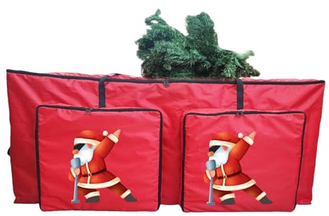 Qutalmi Borsa Per Albero Di Natale | Borsa Porta Ghirlanda Con 2 Tasche Frontali - Borchietta Portaghirlanda Per Decorazioni Festive - per Armadio Campeggio Lavanderia Dormitorio Garage Casa Viaggio