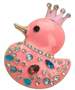 Broche de canard en léger, couronnes, épingle sécurisée pour vêtements, sacs, chapeaux, accessoires pour vêtements, broche en diamant