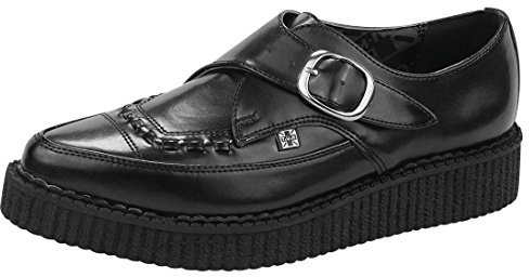 T.U.K. Pointed Creeper Monk Buckle - Herren & Damen Schuhe - Farbe Black Leather - Größe EU39