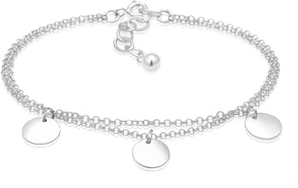 Elli Damen Echtschmuck Armband Kreis Layer Geo Plättchen in 925 Sterling Silber