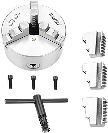 Akozon 1pc SANOU K11-125 3-Jaw Lathe Chuck Self-Centering Lathe Chuck 125mm Diameter for Woodworking Lathe