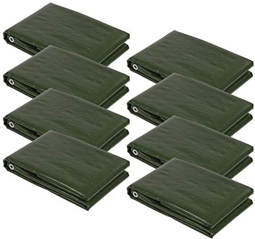 8 x PE – Bâche de protection en bois 1,5 x 6 m vert 210 g/m² Bâche de protection en bois