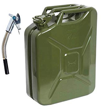 20L Verde Bidón Con Flexi Boquilla - para Combustible Gasolina Diesel Etc