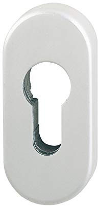 Roseta de protección PZ ovalada exterior, 33 x 72 x 10, aluminio anodizado plateado
