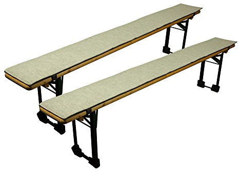 Sensalux gepolsterte Bierbank-Auflagen, 2er Set, Klettverschluss, Filz, Grau - Beige 220cm x 25cm