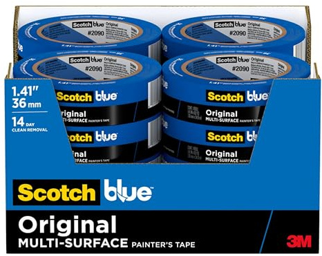 ScotchBlue Original Multi-Surface Painters Tape, 1.5 Inch Wide (1.41 In. x 60 Yds) 16 Rolls, Blue Paint Tape Protects Surfaces and Removes Easily, Masking Tapes for Indoor and Outdoor Use (2090-36EC)