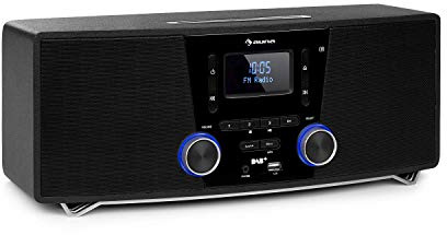 auna Stockton Microcadena estéreo - 20W máx. (2X 5W RMS), Dab+, sintonizador de Radio FM, función RDS, Reproductor CD, Bluetooth, Puerto USB, AUX-IN, Pantalla OLED, X-Bass, EQ, Temporizador