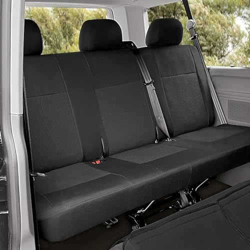 Accesorionline Sitzbezüge für T5 T6-2-9-Sitzer, 100 % passgenau, Schwarz
