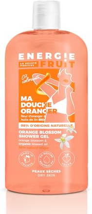 ENERGIE FRUIT | Gel Douche pH Neutre | Fleur d'Oranger & Huile de Lin BIO | Vegan | 500ml