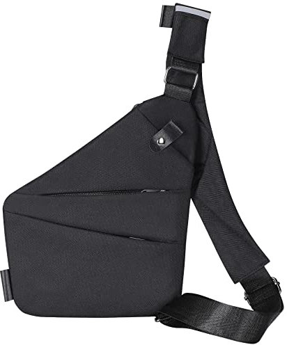 ComShion Schulter-Rucksack, Diebstahlschutz, wasserdicht, kleine Schultertasche für Herren/Frauen, Schwarz, 28, Auf Reisen