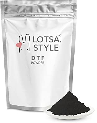 Lotsa Style Adhesivo termofusible de transferencia digital en polvo DTF Direct to Film Pretratamiento para impresión directa de camisetas (17,6 oz / 500 g, negro)