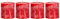 Brandsseller juego 4 velas de pilar rústicas 7x7,5 cm – parafina teñida en masa de larga duración – ideales para decoración de mesa, hogar, Navidad, bodas, fiestas y eventos – Rojo