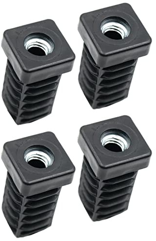 Design61 4x Gewindestopfen Vierkantrohrstopfen 20x20 mm Wandstärke 1-2 mm mit M8 Innengewinde