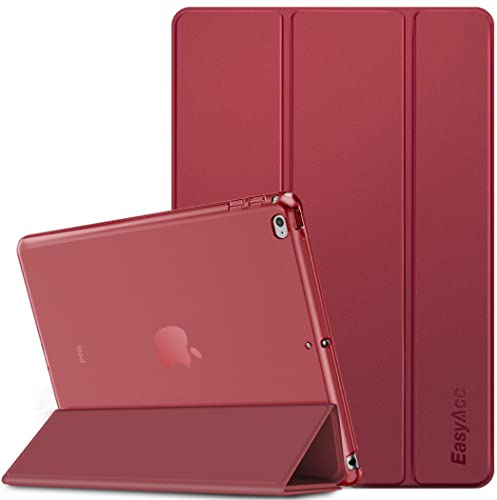 EasyAcc Hülle Kompatibel mit iPad Air 2, Ultra Dünn Transluzent Matt Rückseite Abdeckung mit Auto aufwachen/Schlaf Funktion Kompatibel mit iPad Air 2 A1566/A1567 Dunkelrot