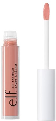 e.l.f. Lip Lacquer, Nourishing, Non-Sticky Ultra-Shine Lip Gloss With Sheer Color, Infused With Vitamins A & E, Vegan & Cruelty-Free, Whisper Pink
