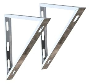 Edelstahl Wandkonsole Standard - Schornstein I 450mm Auflagefläche | Schornsteinhalter für Wandabstand 50-200mm I Basis des Schornsteins I Stabil und fest I Oskar