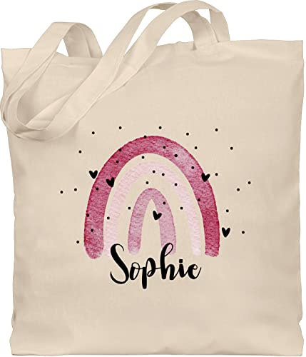 Geschenk mit Namen personalisiert by Shirtracer - Baumwolltasche - Boho Regenbogen I Boho Rainbow
