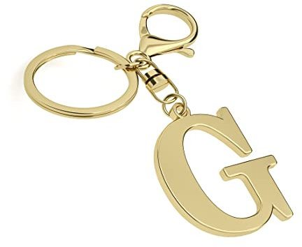 Suweibuke Edelstahl Gold Buchstabe A-Z Schlüsselanhänger für Damen Herren, Initiale Buchstabe Anhänger mit Schlüsselring, Charms für Schlüsselrucksack Tasche, GOLD-G, Durchschnittliche Größe