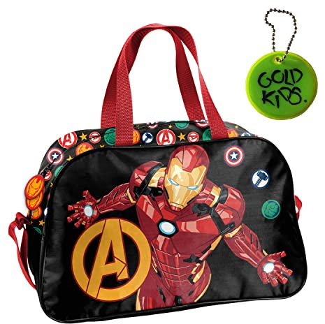 Avengers Marvel Handtasche Sporttasche Trainingstasche Schultertasche Tasche Reisetasche Sport Bag inkl. leuchtender Anhänger