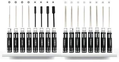 RC Tool Kit Screwdriver Set Pliers - RC Hex Driver Set RC Tools - Hex Nut Driver Set Wrench Key Driver Tool for Quadcopter RC Car Multi-Axis FPV Racing Drone Traxxas Helicopter (16)