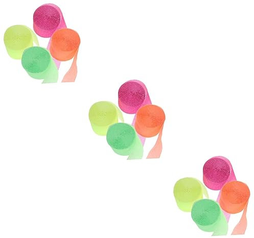 ABOOFAN 12rollen Krepppapier Dekoration Fluoreszierende Streamer Für Geburtstagsfeiern Hochzeiten Halloween Und Bastelprojekte Für Kreative Raumgestaltung Und Partydekoration