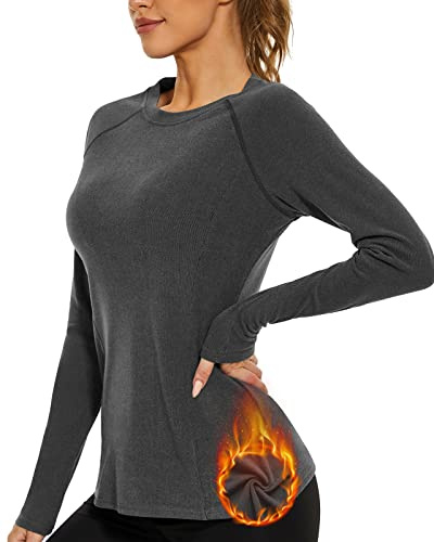 Soneven Camiseta funcional de manga larga para mujer, camiseta interior térmica para mujer, ropa interior cálida, deportiva, camiseta de manga larga para mujer, jersey de invierno, camiseta deportiva