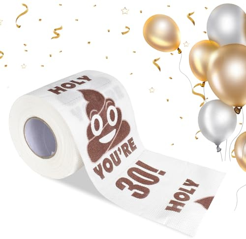 Toilettenpapier zum 30. Geburtstag für Frauen und Männer, Happy Birthday Toilettenpapier Gag Geschenke für Freunde, Familie, Geburtstag Party Dekorationen