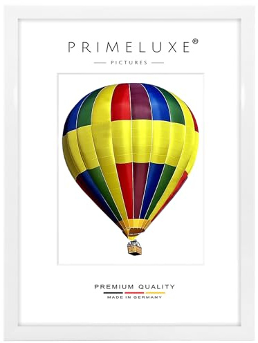 PrimeLuxe Marco de madera de 25 x 65 cm (medida de la imagen) en blanco brillante | Color y tamaño seleccionables | Marco para pósteres | Rompecabezas | Collage de fotos | HECHO EN ALEMANIA