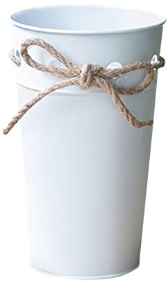 CBPNEISEK Shabby Chic Milk Can Vase 7.9 Inch,Farmhouse Galvanized Metal Jug Planter Vase,Rustic Milk Can Tin Jug Flower Vase for Weddig Home Decor,Blue/115(White)