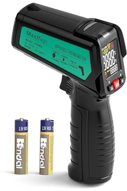 Infrarot-Thermometer, Laser-Temperatur-Pistole Einstellbare Emissivität Max Maßnahme, berührungslose Oberfläche Outdoor-Wärmepistole, Digital IR Temp Gun für Lebensmittel, Kochen, BBQ, Pizza-Ofen, Rep