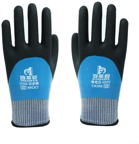 HEIBTENY Blaue Isolierhandschuhe für Elektriker Spannungsbeständigkeit und Touchscreen-Kompatibilität bis 400 V