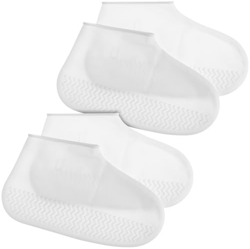 Gadpiparty 2 Pairs Waterproof Shoe Covers Reusable Silicone Rain Shoe Covers Non-Slip Outdoor Protectors for Men and Women 11.41X6.49 Inch 2 Pairs