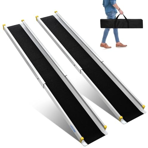 LIEKUMM 6 FT Wheelchair Ramps, 300 kg Telescopic Ramps for Wheelchairs