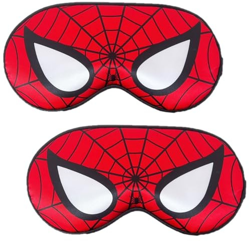 2 stycken sovmask för barn, sovglasögon siden, manta sovmask, tecknad ögonbindel sömn, mjuk och hudvänlig, justerbar för att förbättra sömnkvaliteten