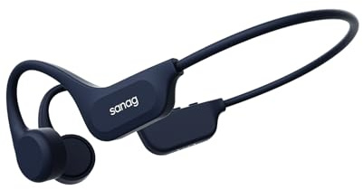 SANAG B60SPro Max Bone Conduction Headphones Open Ear Wireless Swimming Headphones Built-in 64GB Memory IPX8 Waterproof Sport Earphones Noise Reduction 10H Playtime for Gym Running Cycling(Blue)