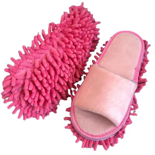 Ainiupi Reinigung Mop Schuhe, Mop Schuhe Waschbar Staubtuch Bodenwischer Hausschuhe Reinigung Schuhe Bodenreiniger Schuhüberzug für Boden Staub Schmutz Haarreinigung 1 Paar