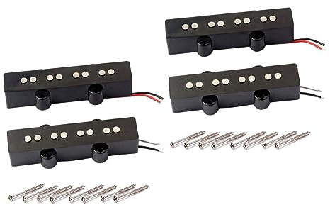 QUMIIRITY String Jb Bass Pickup Set Open Style Bridge Neck Tonabnehmer Bass Standardgröße Einfache Installation Schwarz Geeignet Für Bassgitarre Ersatzteile