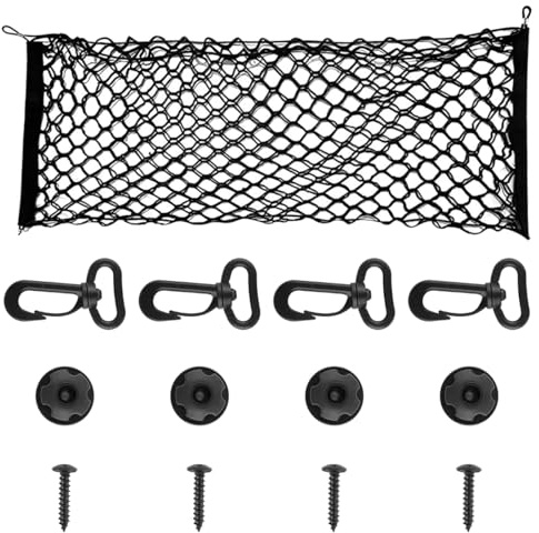Lotsdonxia Red de carga universal para coche, malla elástica de nailon para almacenamiento trasero y organización de viajes, divisor de maletero fuerte y flexible para uso diario y exterior (90 x 40