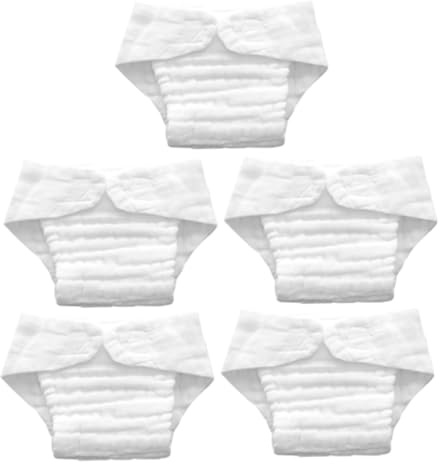Healeved 5stücke Wiederverwendbare Babywindeln Baumwolle Atmungsaktive Und Saugfähige Einlagen Für Neugeborene Waschbare Nappy-liner Monate Weiß