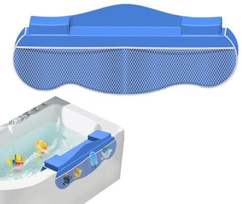 Paraspruzzi Vasca Da Vasca, Protezione Da Spruzzi Per Vasca, Mensola E Organizzatore Vasca Da Bagno Per, Include 4 Tasche A Rete Area Scaffale Per Giocare