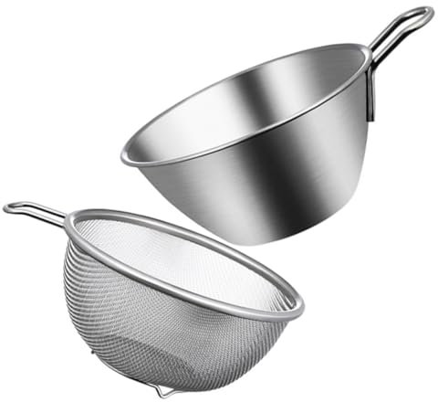 LALADEFIEE 1set Colapasta Acciaio Inossidabile Con Scolapasta Fina Per Lavare Frutta Ciotola Per Cucina e