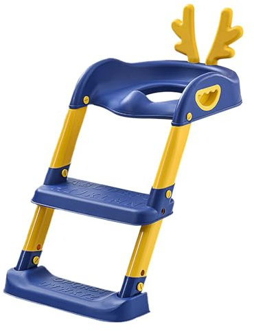 Sedile WC per bambini, pieghevole, con scaletta, con manico e tappetino antiscivolo, accessori per bambini da 6 mesi a 10 anni