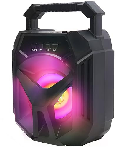 Retoo Enceinte Bluetooth 5 W, sans fil, lecture USB, MicroUSB, MicroSD, mini jack 3,5 mm, Boombox avec radio FM 87,6-108 MHz, boîte à musique pour fête, plage, camping, jardin, noir