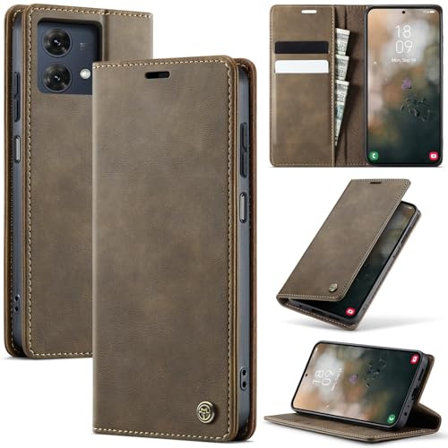 owlhold Funda para Motorola Moto g84 5G,Funda Avanzado PU Piel [Tarjetas y Billetera][Soporte Plegable][Cierre Magnético] Antigolpes Libro Case Carcasa para Motorola Moto g84 5G -Café