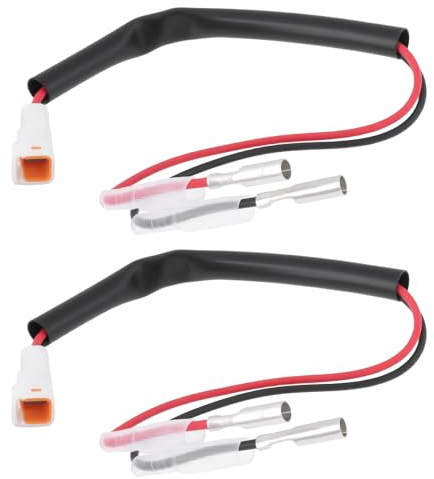 YINETTECH 2 Stück Motorrad-Adapterkabel JWPF auf Rundstecker Kompatibel mit Ducati-Kennzeichenbeleuchtung 28 cm