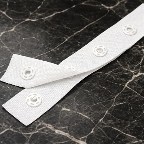 Event Decor Shop 18mm x 1 Metre White Snap Button Fastener Tape