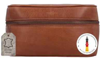 Gusti Leder Stricktasche Dafne - Häkeltasche Utensilien Aufbewahrung Tasche Damen Herren Braun Leder