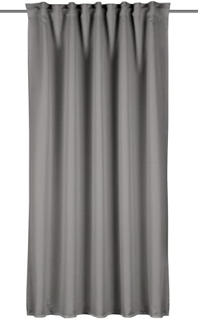 Sehlbach Tenda pronta per l'uso con fettuccia, Tinta unita testurizzata, Grigio, 135 x 175 cm, Tessuto opaco, Eleganza naturale, Nastro integrato, Fissaggio facile, Certificato Oeko-Tex
